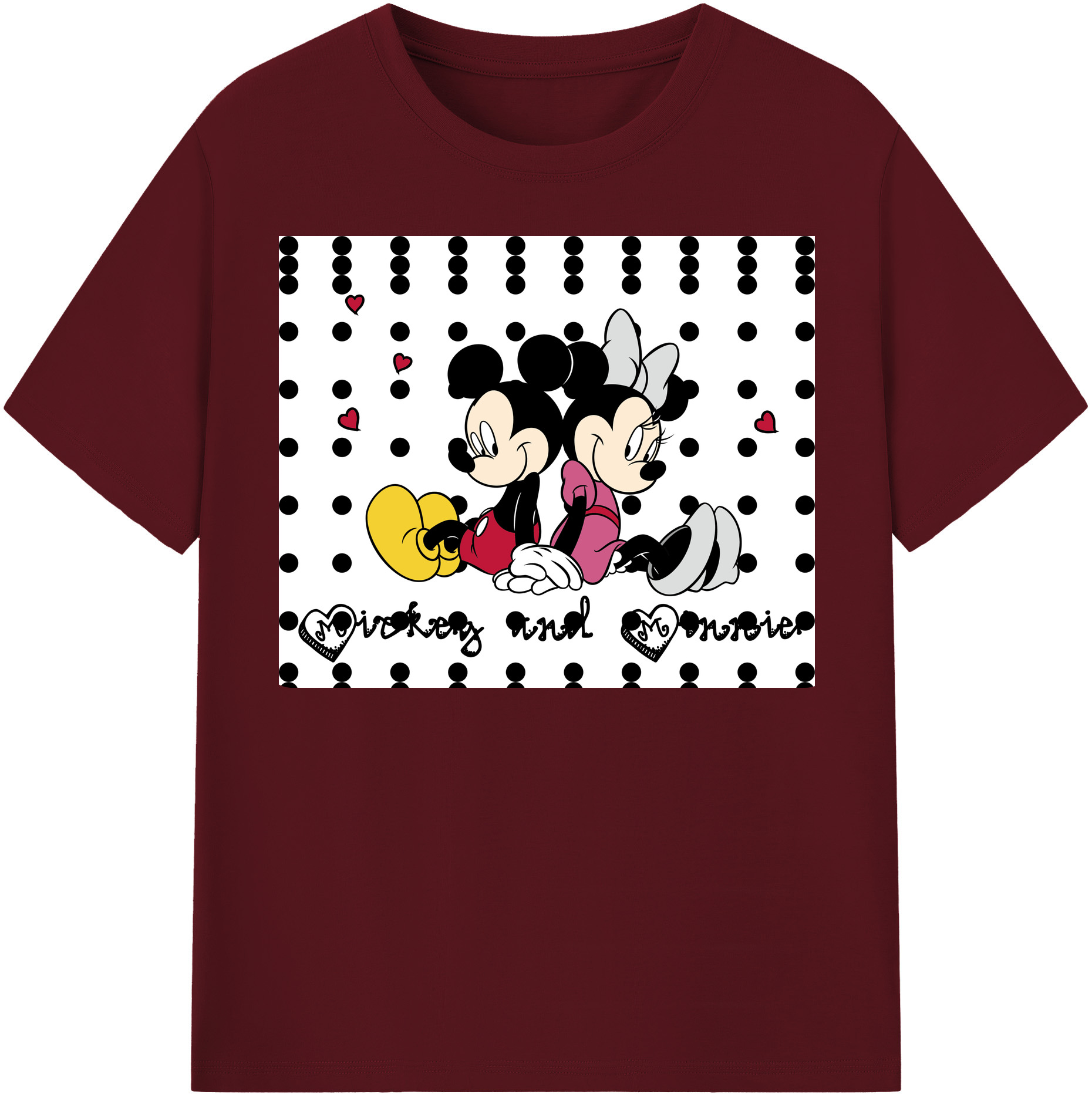 （画像用） ミッキーマウス Mickey Mouse 綿100％半袖Tシャツ（フロントプリント）